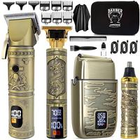 Professional Lcd Display Hair Clipper & Razor with Limit Comb & Charging Cable & Cleaning Brush, 1 Set Cordless Hair Trimmer ...