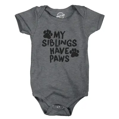 Creeper My Siblings Have Paws Funny Cool Cute Dog Cat New Baby Shirt for Newborn Funny Baby Onesies Funny Dog Onesie Novelty ...