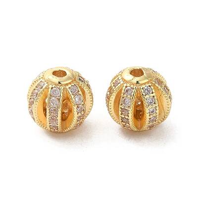 Rack Plating Brass Pave Cubic Zirconia Beads