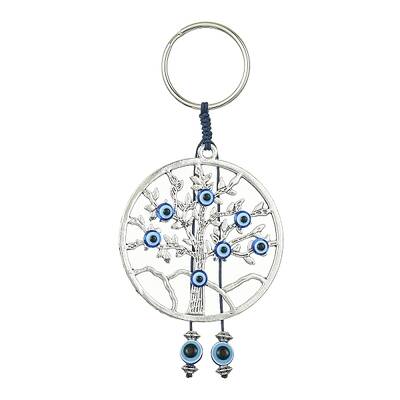 Alloy with Resin Evil Eye Charms Keychains