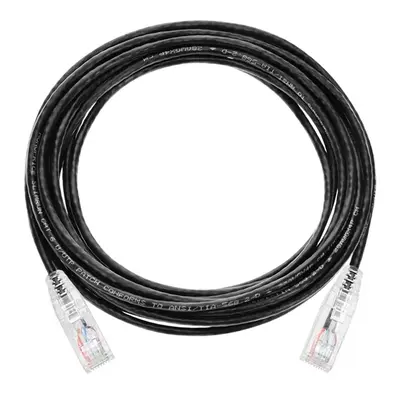 13547 Monoprice Cat6 Component Level Ethernet Cable SlimRun Pure Bare Copper UTP 28AWG 550MHz Snagless RJ45 14ft Black
