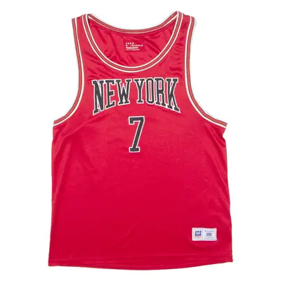 FSBN New York #7 Basketball Mens Jersey Red Sleeveless USA M