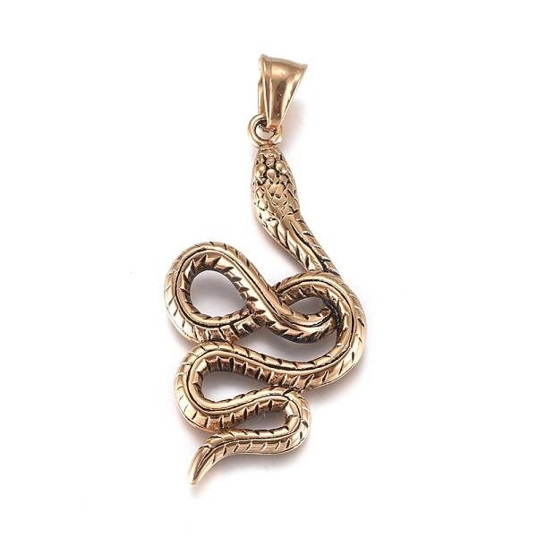 Fashionable Retro Halloween Jewelry 304 Stainless Steel Snake Pendants