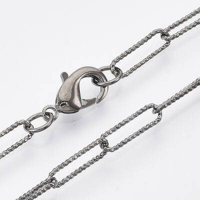Brass Textured Paperclip Chain Necklace Making