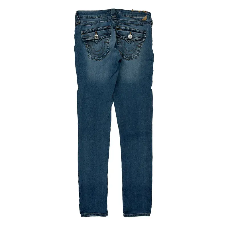 True Religion Skinny Jeans - 30W UK 6 Blue Cotton Blend