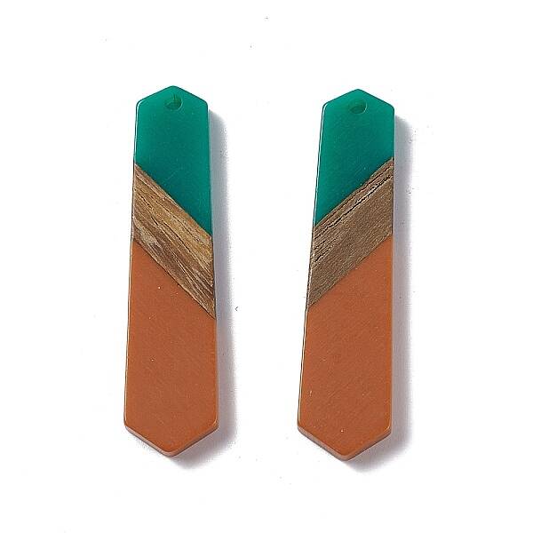 Opaque Resin & Walnut Wood Pendants