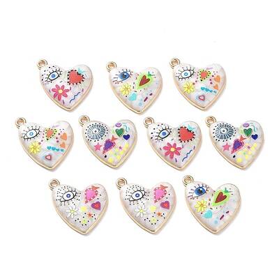 Rack Plating Alloy Enamel Pendants