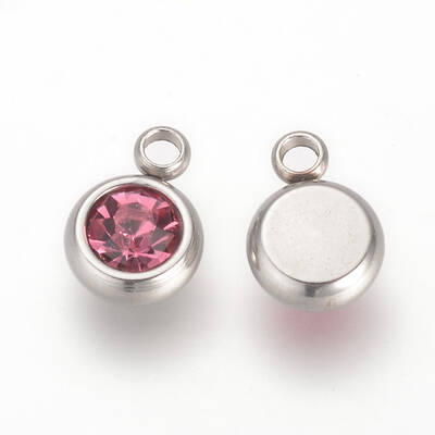 201 Stainless Steel Rhinestone Charms