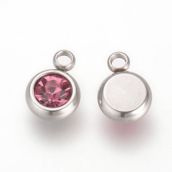 201 Stainless Steel Rhinestone Charms
