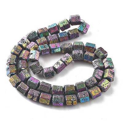 Electroplated Natural Lava Rock Beads Strands