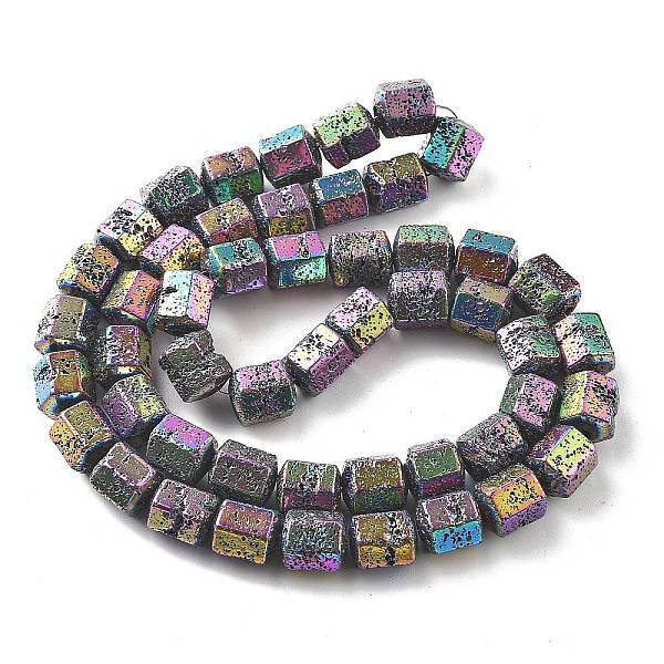 Electroplated Natural Lava Rock Beads Strands