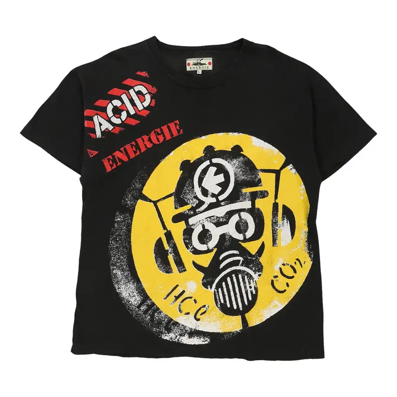Energie Graphic T-Shirt - Large Black Cotton