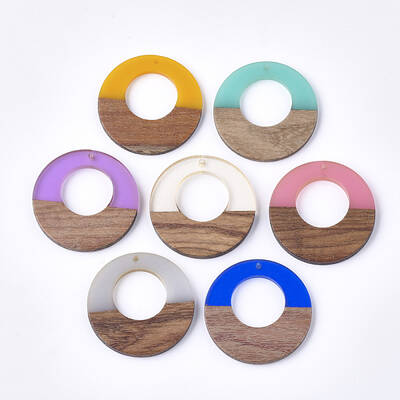 Resin & Walnut Wood Pendants