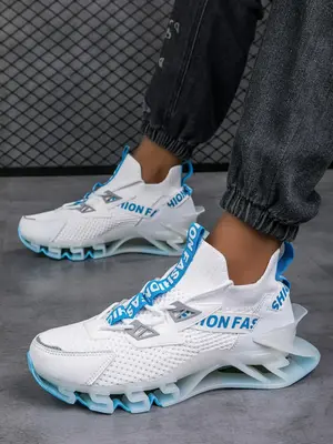 Men's Fashionable Letter Print Lace Up Sneakers, Casual Sports Shoes, Breathable Comfortable Sports Running Athletic Shoes fo...