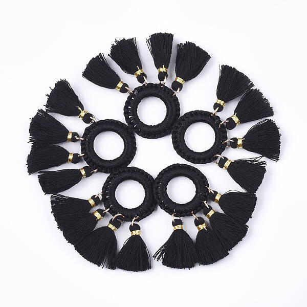 Polycotton(Polyester Cotton) Tassels Pendants