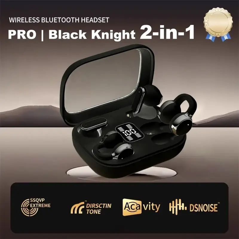 2in1 Dual Wireless Bluetooth Earbuds Set with LED Display 30Hour Battery Life Fast Charging Waterproof ENC for Driving Home O...