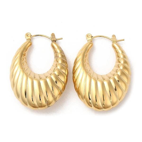 Ion Plating(IP) 304 Stainless Steel Thick Hoop Earrings