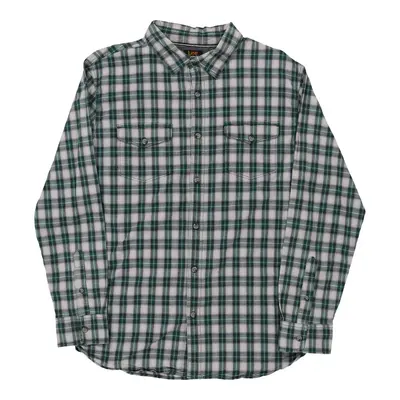 Lee Checked Shirt - Large Green Cotton