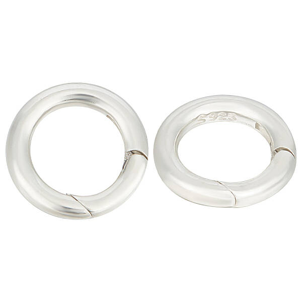 2Pcs Rhodium Plated 925 Sterling Silver Spring Gate Rings
