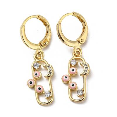 Real 18K Gold Plated Brass Dangle Leverback Earrings