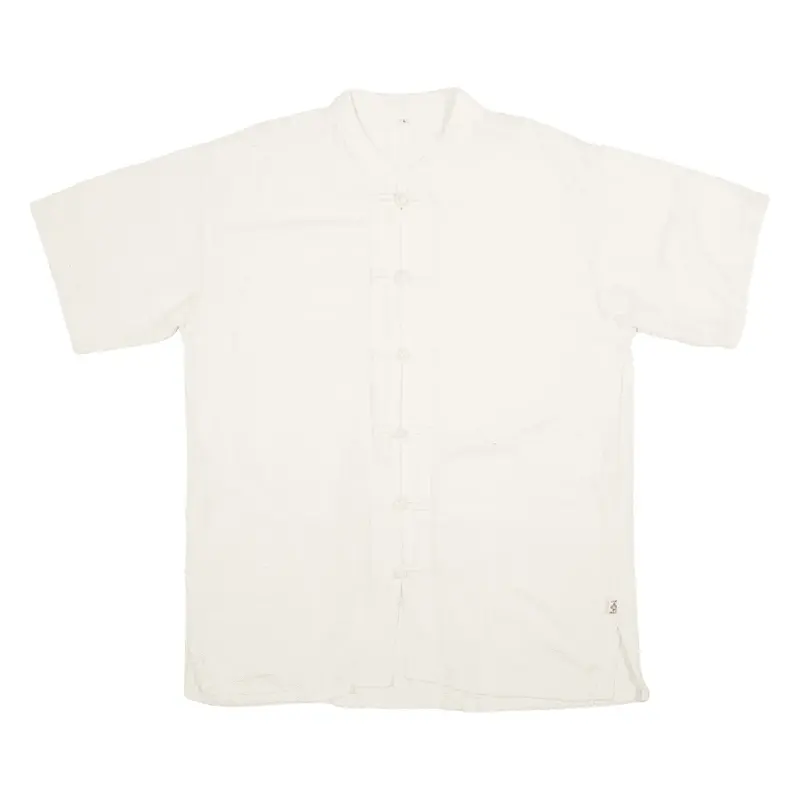 CAMP PEACE Plain Shirt White Short Sleeve Mens L