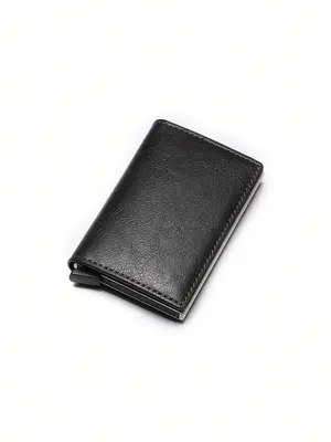 Men's Business Solid Color Card Holder, RFID Blocking Credit Card Holder, Slim Multi Card Slots Wallet