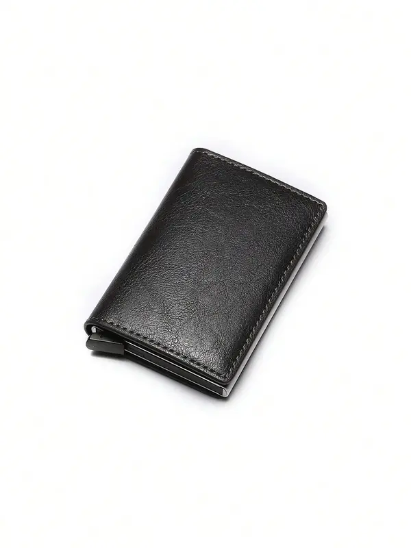 Men's Business Solid Color Card Holder, RFID Blocking Credit Card Holder, Slim Multi Card Slots Wallet