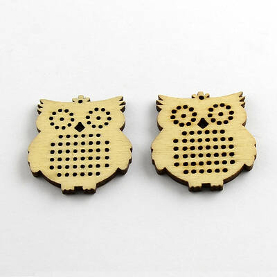 Owl Undyed Wood Pendants