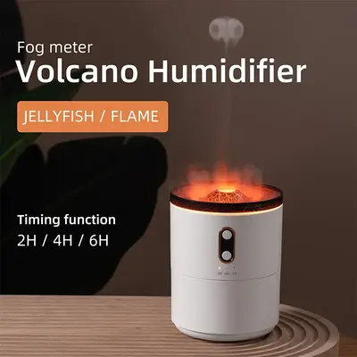 Colorful USB Desktop Volcano Humidifier with Night Light and 2 Mist Modes for Bedroom Plants Office Home Living Room Travel p...