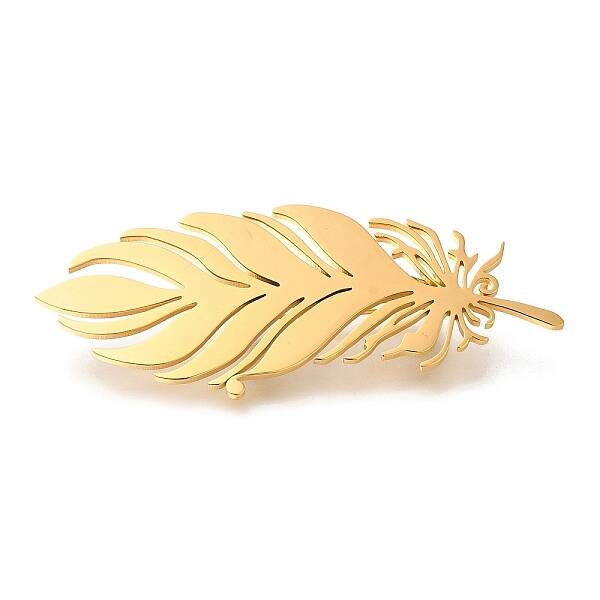Feather 201 Stainless Steel Brooch for Women