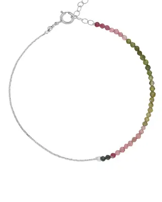 Ardella Gemstone Bracelet | Metal Color: Silver | Gemstone: Tourmaline | Length: Adjustable 6 - 7 inches