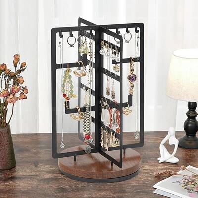 Rotatable Iron Jewelry Display Rack