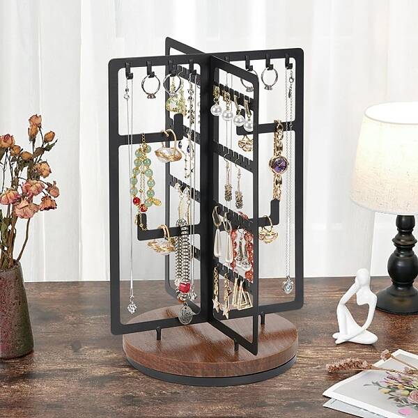 Rotatable Iron Jewelry Display Rack