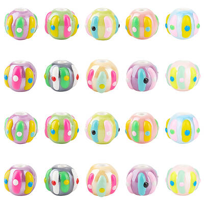 20Pcs 10 Colors Handmade Porcelain Beads