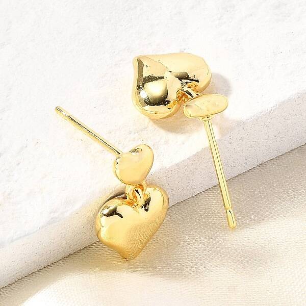 Brass Dangle Stud Earrings
