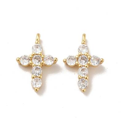 Brass Micro Pave Cubic Zirconia Pendants