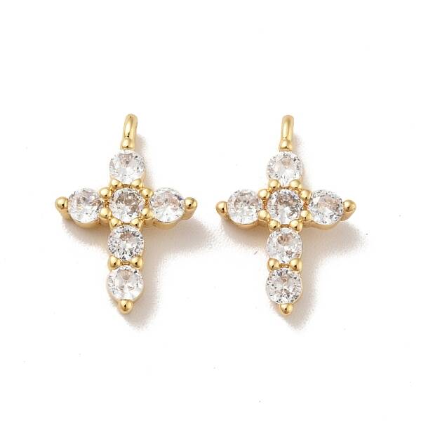 Brass Micro Pave Cubic Zirconia Pendants