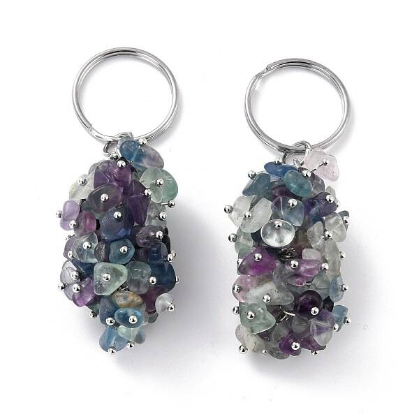 Natural Fluorite Keychain