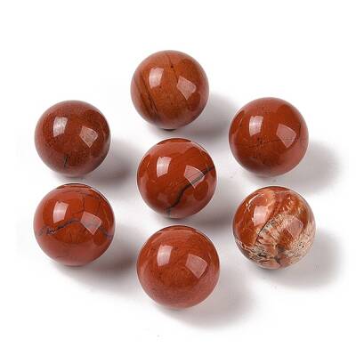 Natural Red Jasper No Hole Sphere Beads