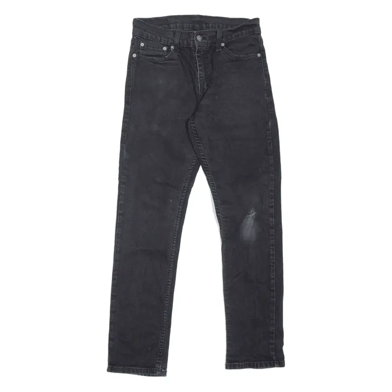 LEVI'S 511 Jeans Distressed Black Denim Slim Straight Mens W30 L30