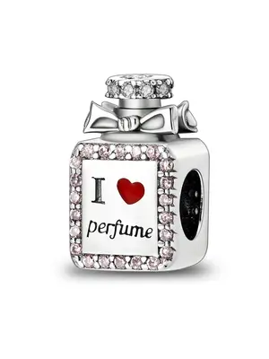 Fashion Perfume Bottle Shaped Beads, Rhinestone & Heart & Letters Decor Charm for Women Bracelet and Necklace Making, Suitabl...