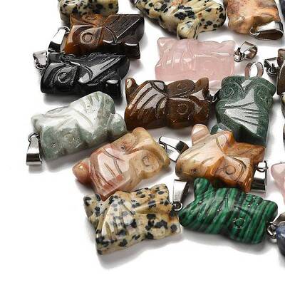 Natural & Synthetic Mixed Gemstone Pendants