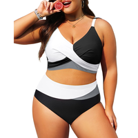 Tempt Me Plus Size Two Piece Swimsuit - Women High Waisted Bikini Set Tummy Control Bathing Suits #outdoorfun