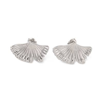 Non-Tarnish Leaf 304 Stainless Steel Stud Earrings for Women