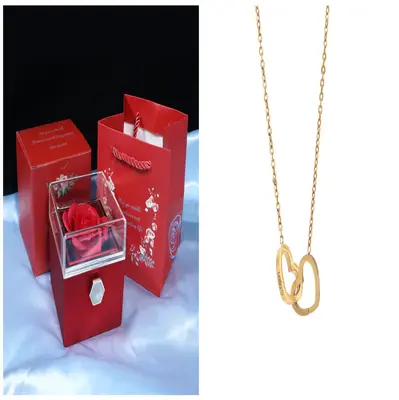 Rotating Soap Flower Rose Gift Box Creative Rotating Rose Jewelry Packaging Box Valentine's Day Gift For Women | Color: Set13