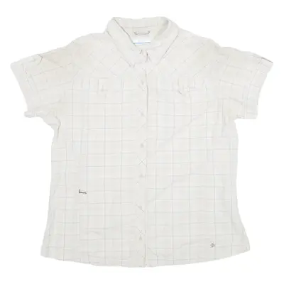 COLUMBIA Omni Shade Sun Protection Mens Shirt Beige Check XL