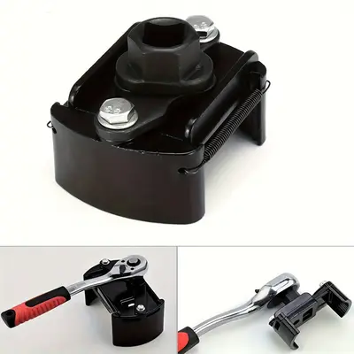 2-Prong Universal Oil Filter Wrench - Adjustable, Hydraulic, Forward and Reverse Multi-Function Car Oil Filter Removal Compon...