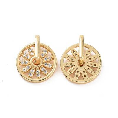 Rotatable Brass Micro Clear Pave Cubic Zirconia Pendants