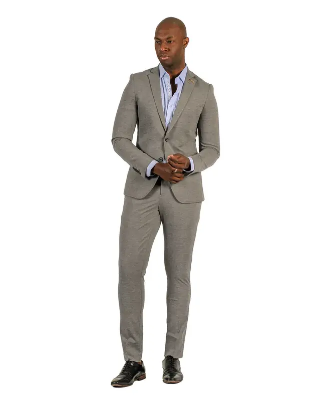 Stretch Fabric - Slim Fitted Suit - 