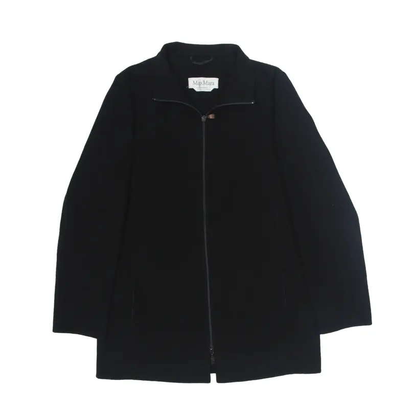 MAX MARA Jacket Black Wool Womens UK 16